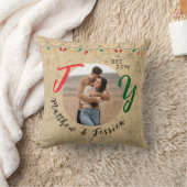 クリスマスの記念品 カップル ラスティック ジョイ フェスティブ クッション (ブランケット)