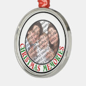 クリスマスの記憶記念する写真 メタルオーナメント (左)