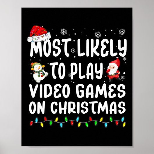 クリスマスの試合遊でビデオゲームをする可能性が高い ポスター (正面)