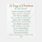 クリスマスの詩12の日とクリスマスブランケット フリースブランケット (正面)