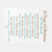 クリスマスの詩12の日とクリスマスブランケット フリースブランケット (正面(横))