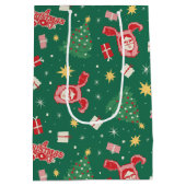 クリスマスの話 | クリスマスアイコンパターン ミディアムペーパーバッグ (裏面)