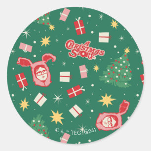 クリスマスの話   クリスマスアイコンパターン ラウンドシール