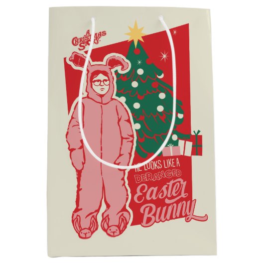 クリスマスの話 | フランジ復活祭バニー ミディアムペーパーバッグ (正面)