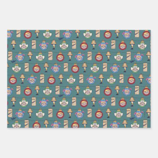 クリスマスの話 |ラルフィーとオーナメントパターン ラッピングペーパーシート (正面3)