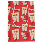 クリスマスの話 |脚ランプパターン ミディアムペーパーバッグ (正面)