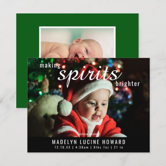 クリスマスの誕生写真をもっと輝かせよう シーズンカード (正面/裏面)