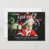 クリスマスの誕生写真を明るくする シーズンカード (正面)