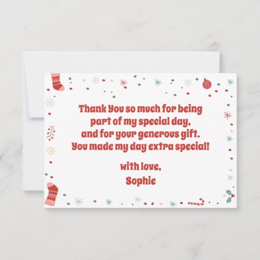 クリスマスの誕生日って最高に楽しい！ サンキューカード (正面)