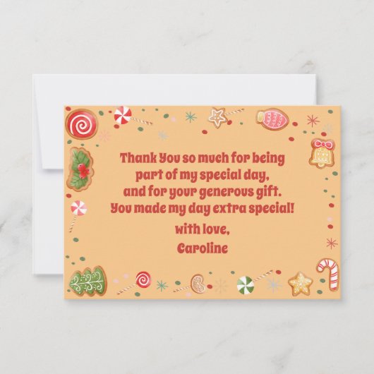 クリスマスの誕生日って最高に楽しい！ サンキューカード (正面)