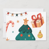 クリスマスの誕生日パーティーの写真 招待状 (裏面)