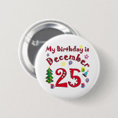 クリスマスの誕生日 缶バッジ (正面&裏面)