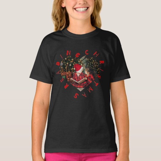 クリスマスの読み聞かせ キッズ Tシャツ (正面)