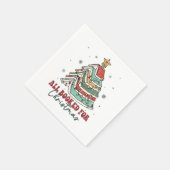 クリスマスの読書に夢中 | 祝祭のホリデーリーディング スタンダードカクテルナプキン (角)
