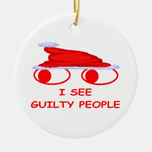 クリスマスの警察官 セラミックオーナメント (正面)