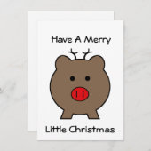 クリスマスの豚のロイ 招待状 (正面/裏面)