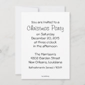 クリスマスの豚のロイ 招待状 (裏面)