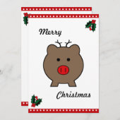 クリスマスの豚ロイ シーズンカード (正面/裏面)