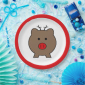 クリスマスの豚ロイ ペーパープレート (パーティー)