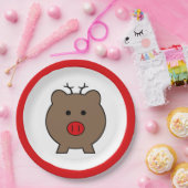 クリスマスの豚ロイ ペーパープレート (パーティー)