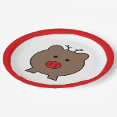 クリスマスの豚ロイ ペーパープレート (アングル)