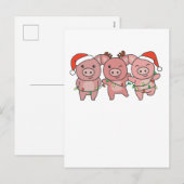 クリスマスの豚 クリスマス 動物 かわいい豚 (正面/裏面)