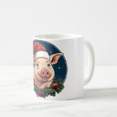 クリスマスの豚 コーヒーマグカップ (正面右)