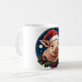 クリスマスの豚 コーヒーマグカップ (正面左)