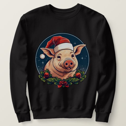 クリスマスの豚 スウェットシャツ (デザイン正面)