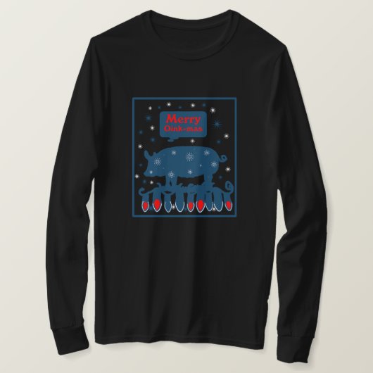 クリスマスの豚 Tシャツ (デザイン正面)