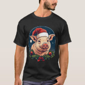 クリスマスの豚 Tシャツ (正面)