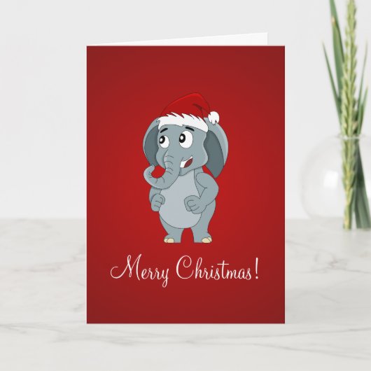 クリスマスの象のキャラクター シーズンカード (正面)