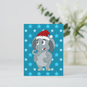 クリスマスの象のキャラクター シーズンポストカード (スタンド正面)
