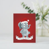 クリスマスの象のキャラクター シーズンポストカード (スタンド正面)