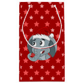 クリスマスの象のキャラクター スモールペーパーバッグ (裏面)