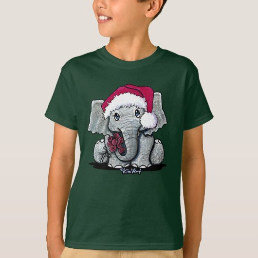 クリスマスの象 Tシャツ (正面)