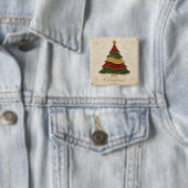 クリスマスの豪華な金のエナメルツリー 缶バッジ (インサイチュ)