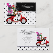 クリスマスの財布のスクーターの女の子のハンドバッグのファッションの点 名刺 (正面/裏面)