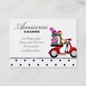 クリスマスの財布のスクーターの女の子のハンドバッグのファッションの点 名刺 (裏面)