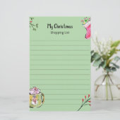 クリスマスの買い物リスト 便箋 (スタンド正面)