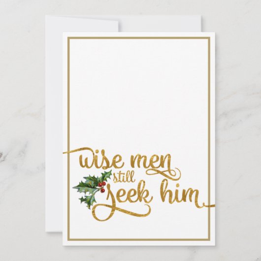 クリスマスの賢者はまだ彼に2つの写真を探している シーズンカード (裏面)