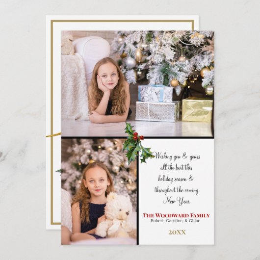 クリスマスの賢者はまだ彼に2つの写真を探している シーズンカード (正面/裏面)