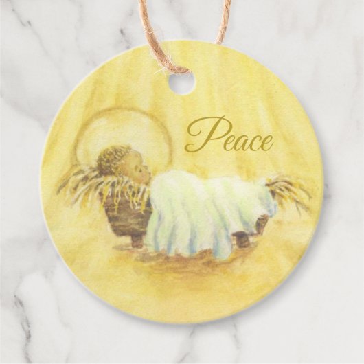 クリスマスの贈り物がユダヤ人の平和の中でイエスをタグ付け フェイバータグ (正面)