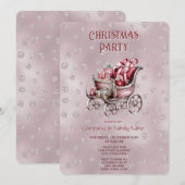 クリスマスの贈り物が詰まったホリデーパーティーのスレート 招待状 (正面/裏面)