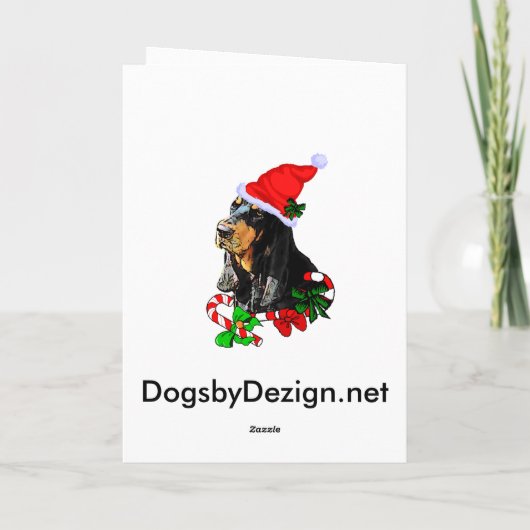 クリスマスの贈り物に関するブラックとタン シーズンカード (裏面)