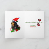 クリスマスの贈り物に関するブラックとタン シーズンカード (内部)