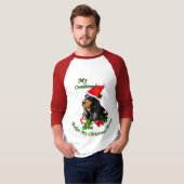 クリスマスの贈り物に関するブラックとタン Tシャツ (正面フル)