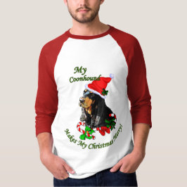 クリスマスの贈り物に関するブラックとタン Tシャツ
