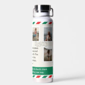 クリスマスの贈り物の愛とハグパーソナライズされた ウォーターボトル (背面)