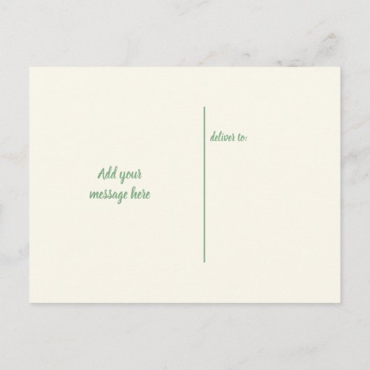 クリスマスの贈り物の緑と写真をありがとう 案内ポストカード (裏面)